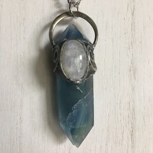 “Ophelia” Blue Fluorite & Moonstone necklace